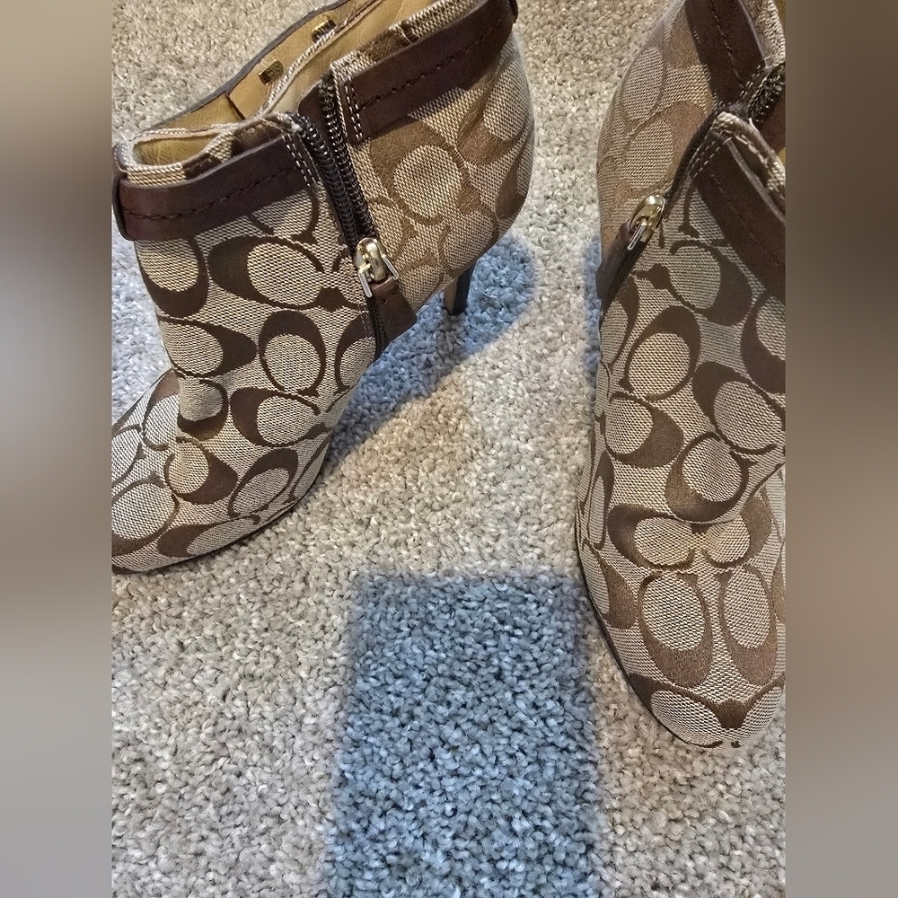 Authentic Coach Women's Brown Patterned Ankle Boo… - image 2
